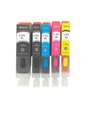 Комплект перезаправляемых картриджей (ПЗК) PGI-470/CLI-471 XL увеличенной емкости для принтеров Canon PIXMA-TS5040, 6040, 8040, 9040 / MG5740, 6840, 7740 совместимые, 5 цветов (с чернилами)