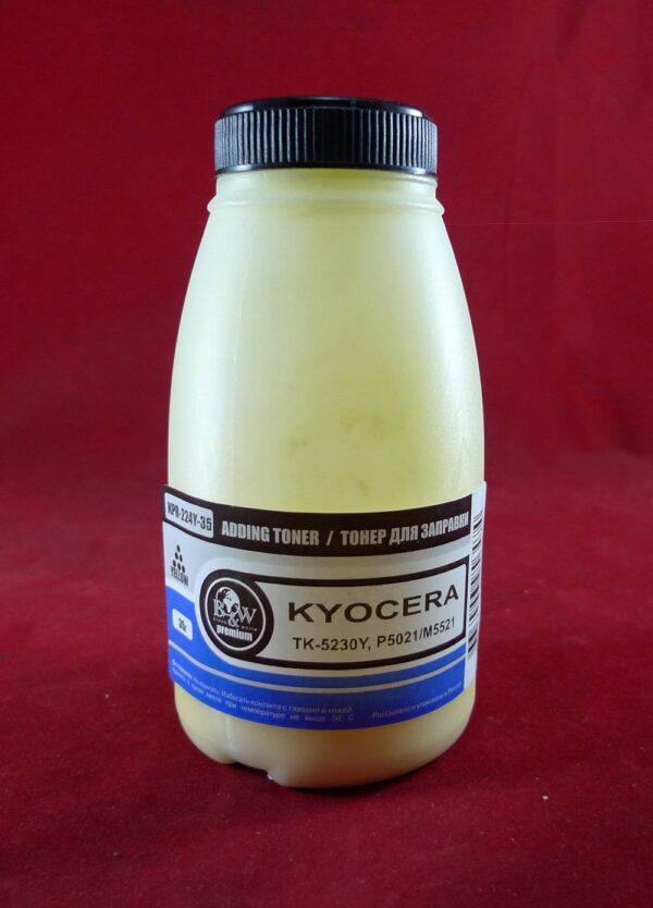 Тонер для Kyocera TK-5230Y, EcoSys P5021/M5521 Yellow (фл. 35г) 2.2K Black&White Premium