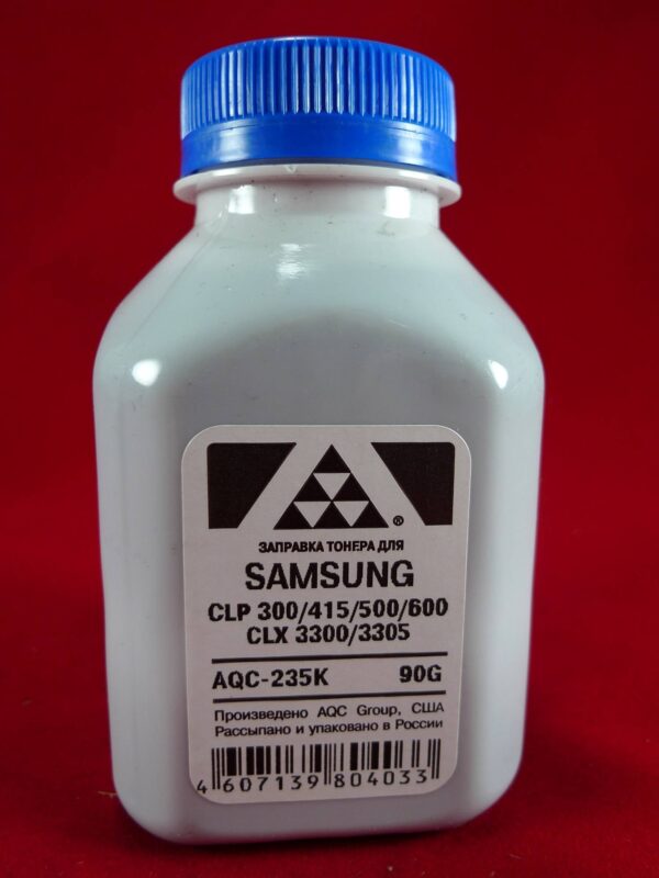 Тонер SAMSUNG CLP 300/315/320/325/360/415/500/510/600/610/ 660/CLX3300/3305 Black (фл. 90г) (AQC-США) фас.Россия