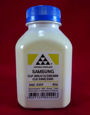 Тонер SAMSUNG CLP 300/315/320/325/360/415/500/510/600/610/ 660/CLX3300/3305 Yellow (фл. 45г) (AQC-США) фас.Россия