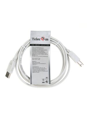 Кабель USB2.0 A-->B (1.8м) белый, Telecom.