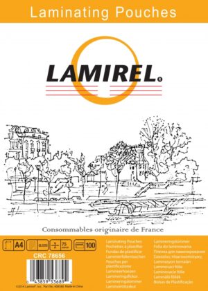 Пленка для ламинирования Lamirel, А4, 216x303 (75мкм) 100 шт.