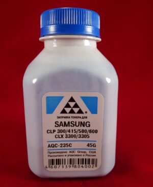 Тонер SAMSUNG CLP 300/315/320/325/360/415/500/510/600/610/ 660/CLX3300/3305 Cyan (фл. 45г) (AQC-США) фас.Россия