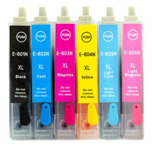 Комплект перезаправляемых картриджей (ПЗК) T0807 (T0801, T0802, T0803, T0804, T0805, T0806) с чипом для принтеров Epson Stylus Photo P50 / R265, 285, 360 / RX560, 585, 595, 685 / PX650, 660, 700, 710, 720, 730, 800 совместимые, 6 цветов (с чернилами)