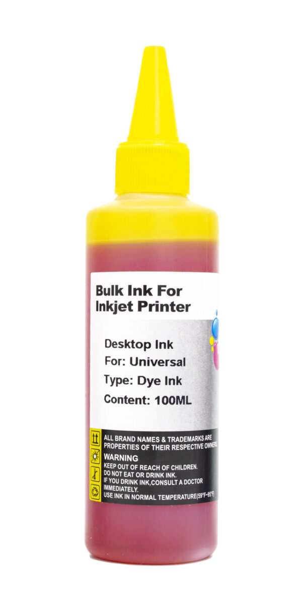 Чернила универсальные для принтера HP, Yellow (желтый), 100 мл Inkmaster