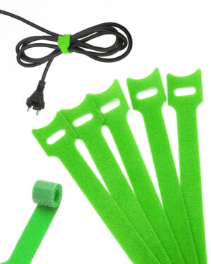 Многоразовые стяжки для кабелей, нейлоновые, магические кабельные стяжки  10 шт (зеленый)